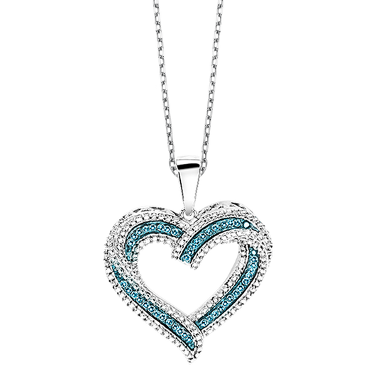 Sterling Silver Blue Diamond Pendant - FP1337