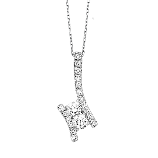 TwoGether 14KW Diamond Two Stone Pendant