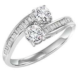 TwoGether 14KW Diamond Two Stone Ring