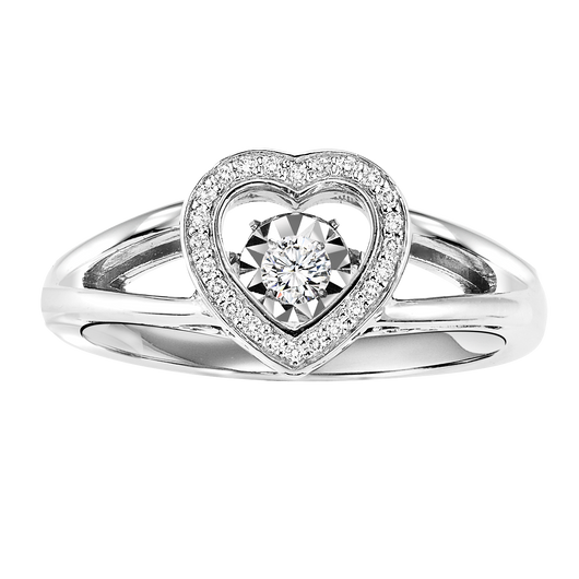 Silver Diamond ROL Ring 1/6 ctw