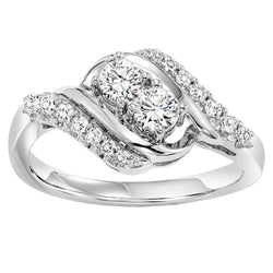 TwoGether 14k wg diamond ring 1/2 ctw