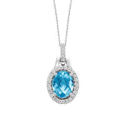 Silver Blue Topaz Pendant