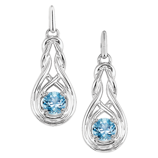 Silver Genuine Birthstone Earrings