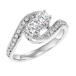 TwoGether 14KW Diamond Two Stone Ring