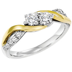 TwoGether 14K WYG Diamond Ring 1/2 ctw